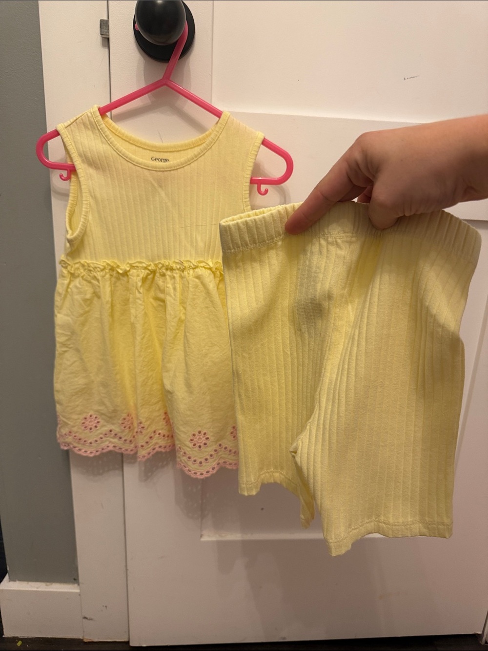 ✨5/$25✨George Yellow Ribbed Tank Top and Matching Shorts Set